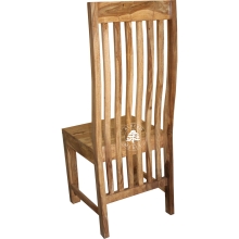 Krzesło z naturalnego drewna – wysokie oparcie, nowoczesn