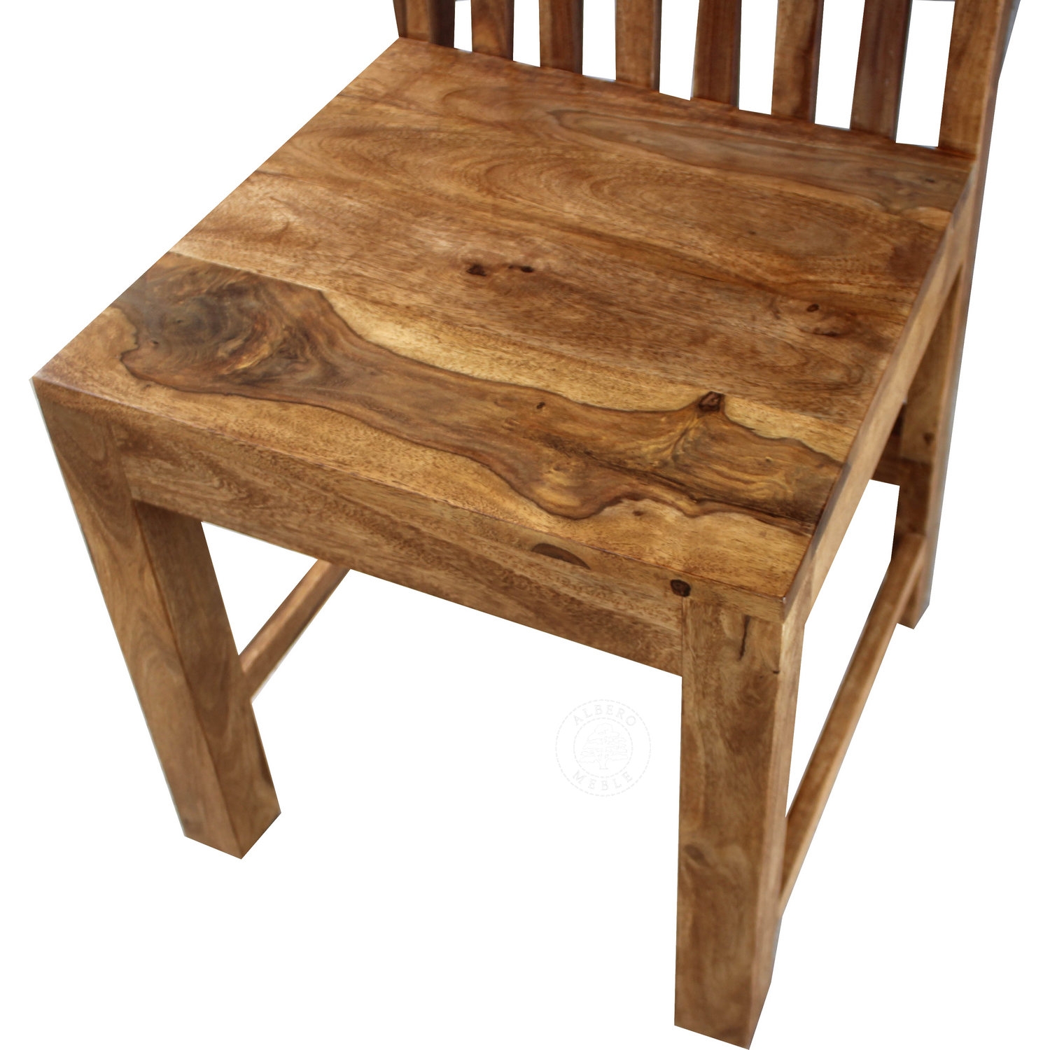 Krzesło z naturalnego drewna – wysokie oparcie, nowoczesn