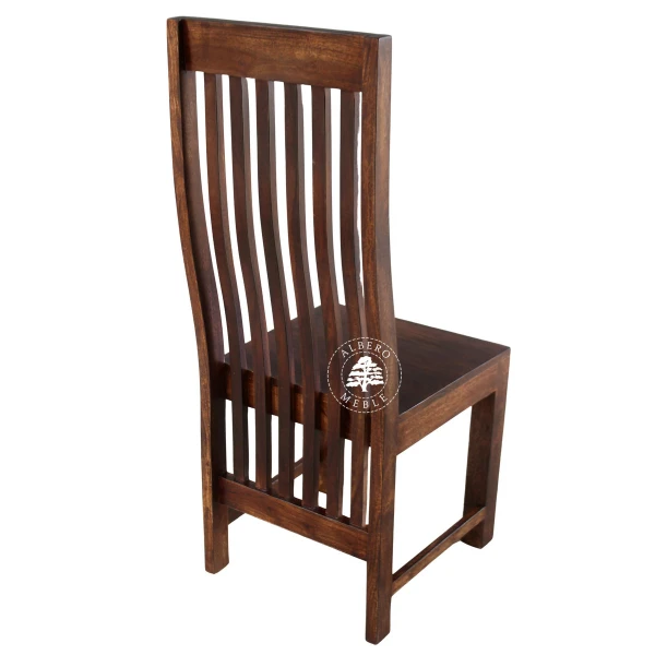 Krzesło z naturalnego drewna – wysokie oparcie, nowoczesn