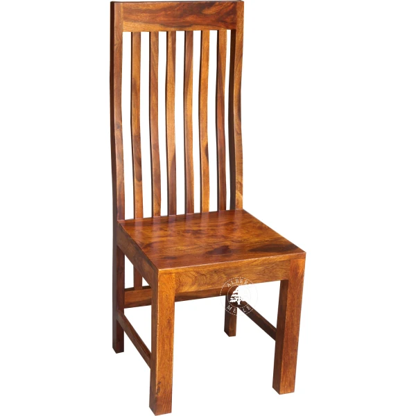 Krzesło z naturalnego drewna – wysokie oparcie, nowoczesn