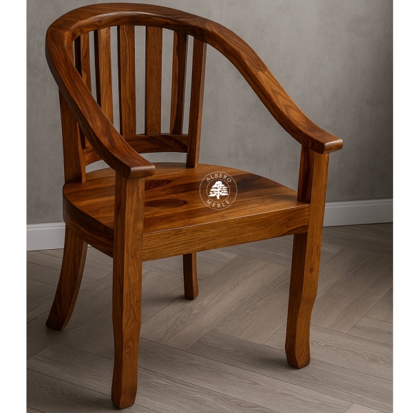 Krzesło kolonialne z litego drewna – ręcznie robione