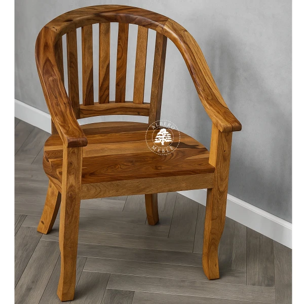 Krzesło kolonialne z litego drewna – ręcznie robione