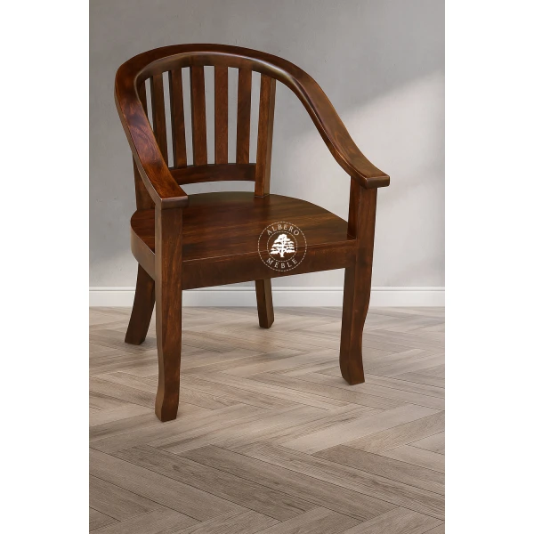 Krzesło kolonialne z litego drewna – ręcznie robione