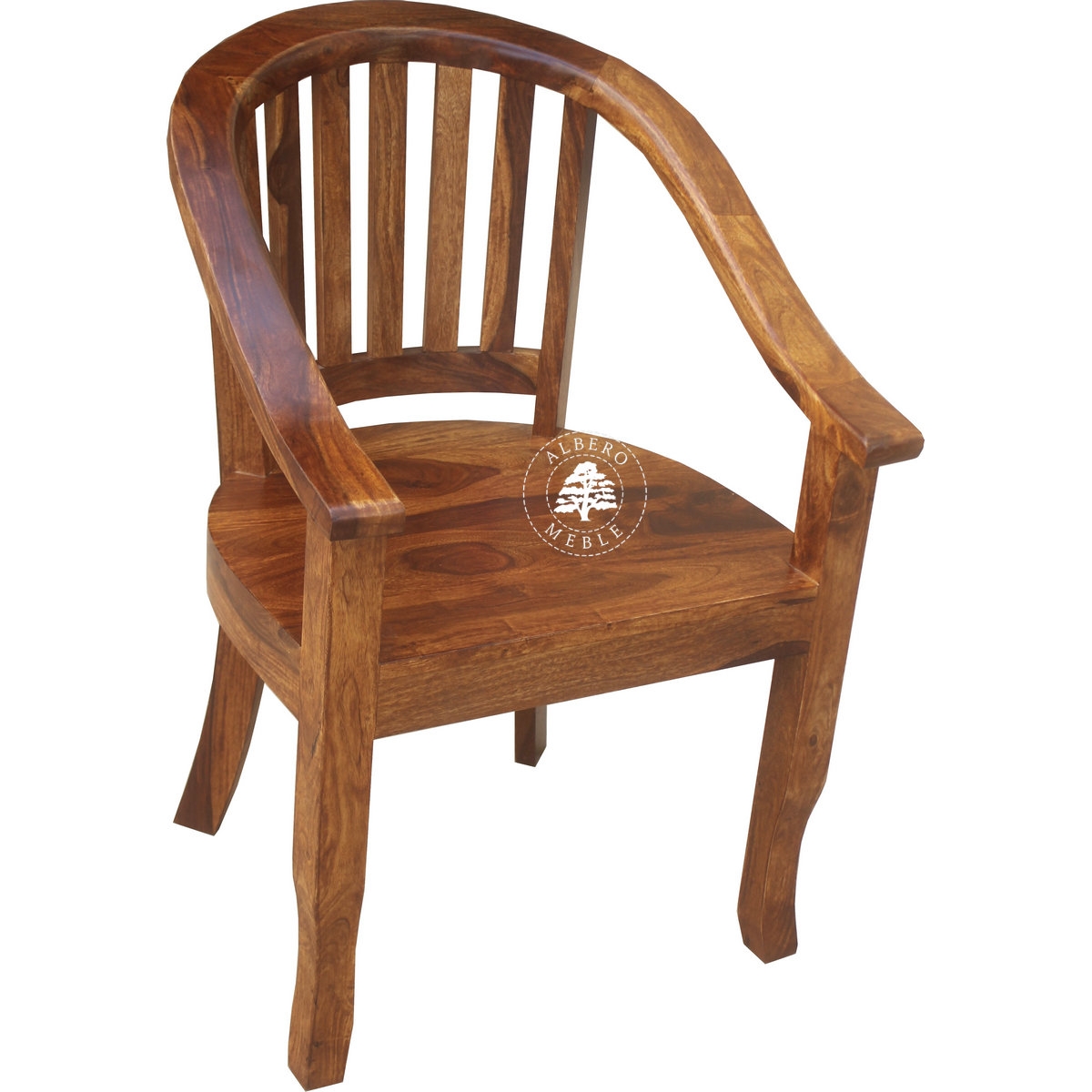 Krzesło kolonialne z litego drewna – ręcznie robione