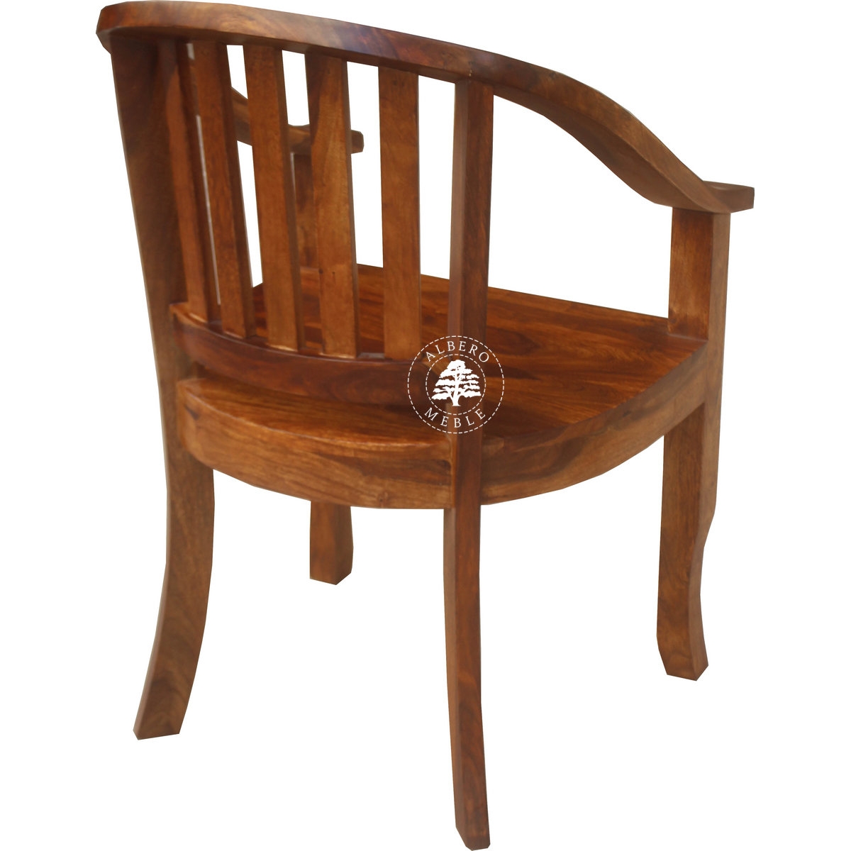 Krzesło kolonialne z litego drewna – ręcznie robione