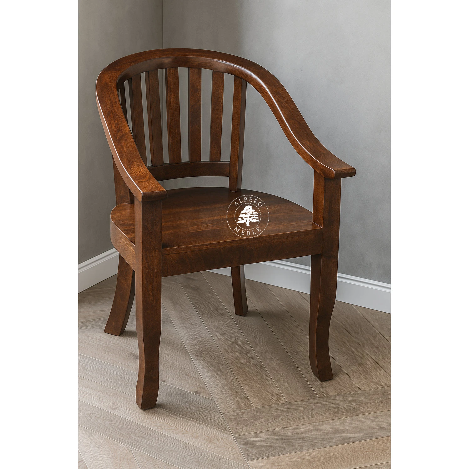 Krzesło kolonialne z litego drewna – ręcznie robione