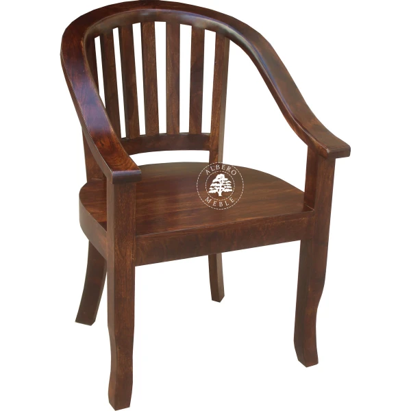 Krzesło kolonialne z litego drewna – ręcznie robione