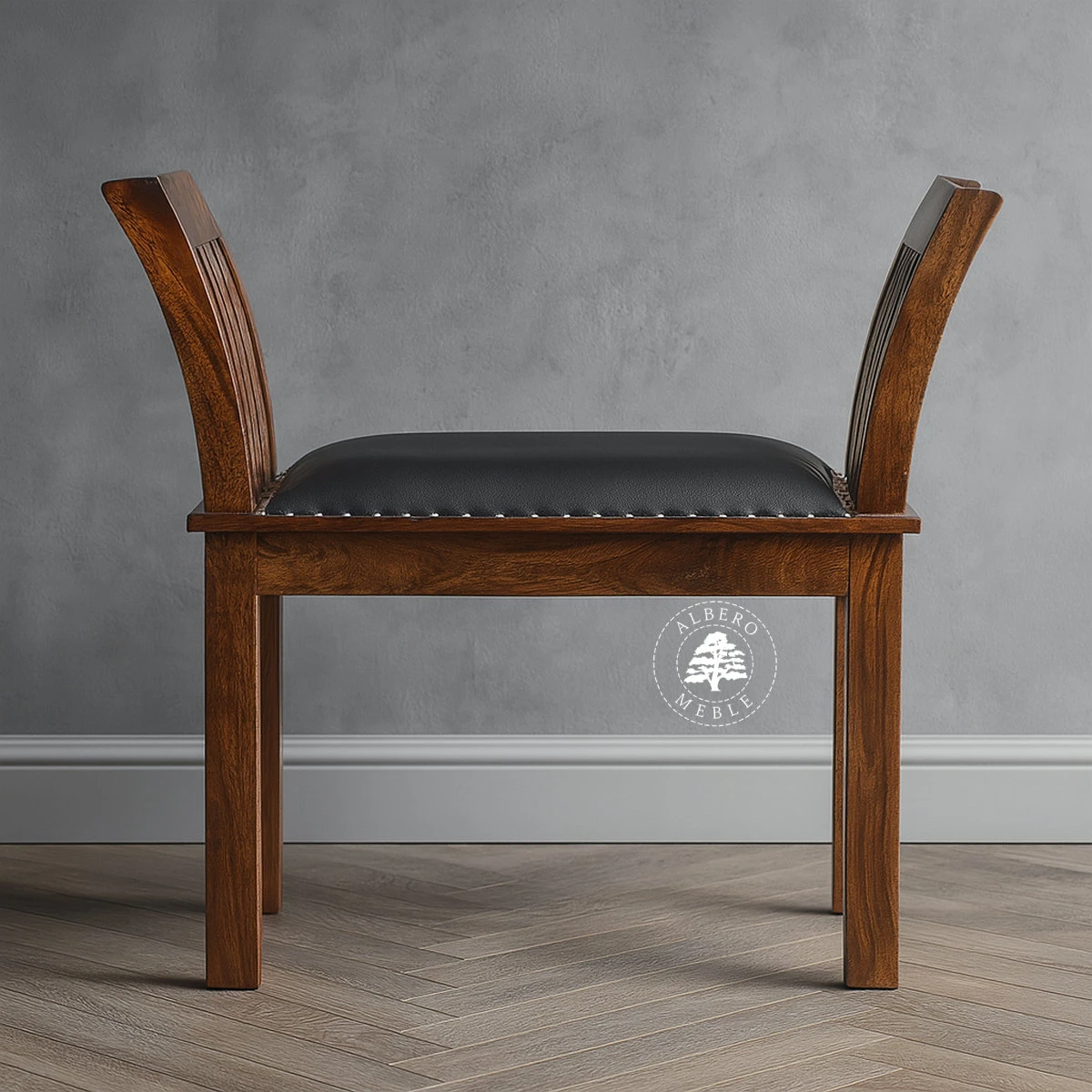 Siedzisko z drewna litego palisander z oparciem