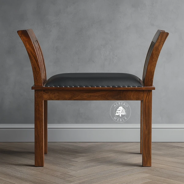 Siedzisko z drewna litego palisander z oparciem