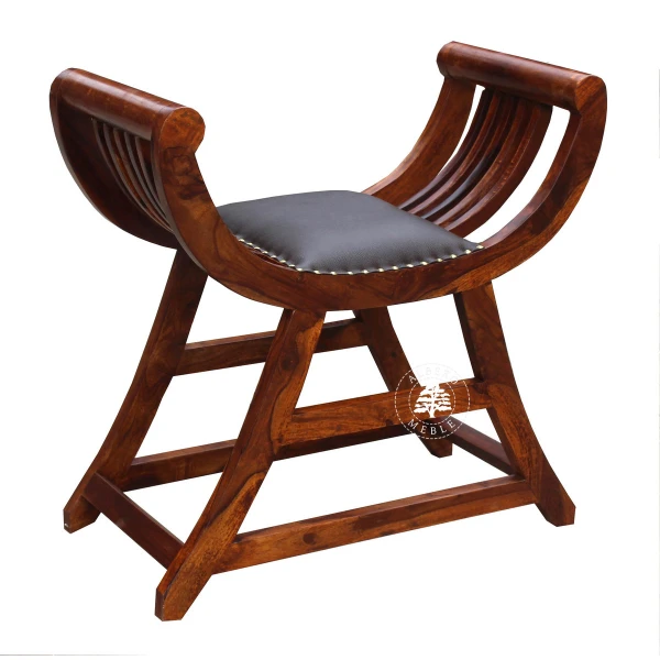 Siedzisko rzymskie drewniane i tapicerowane