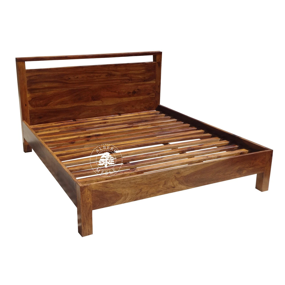 Łóżko Modern Cube z drewna palisandru