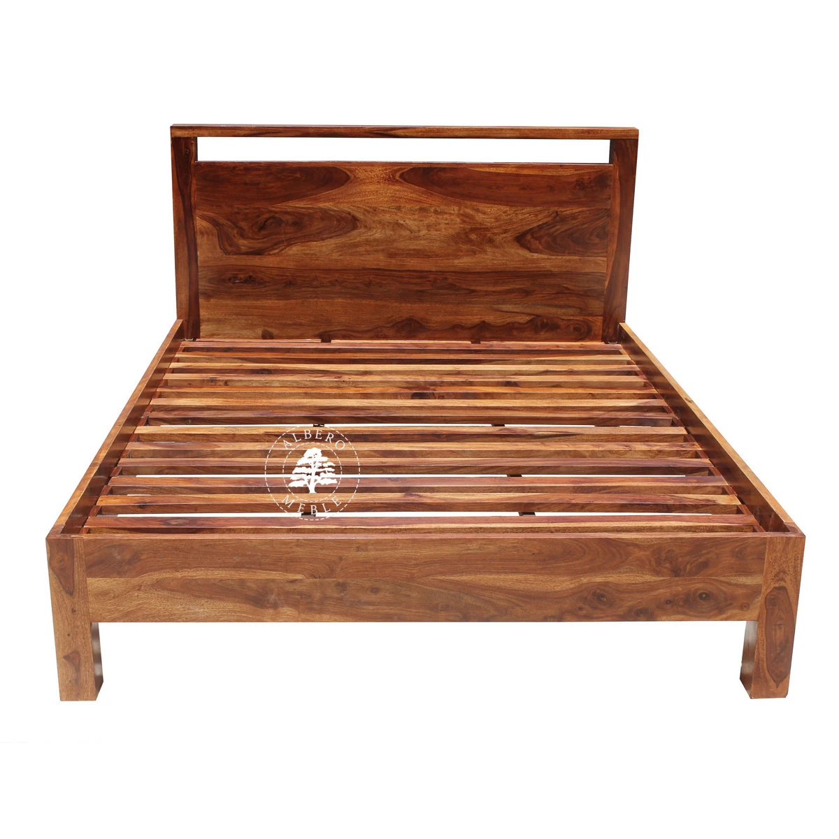 Łóżko Modern Cube z drewna palisandru