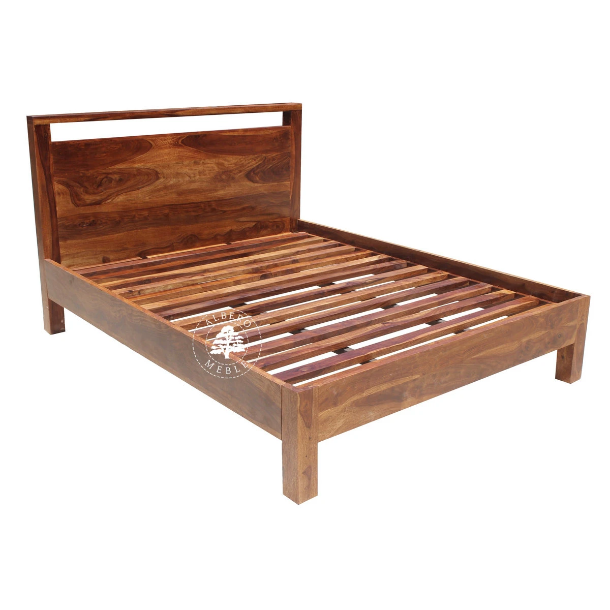 Łóżko Modern Cube z drewna palisandru