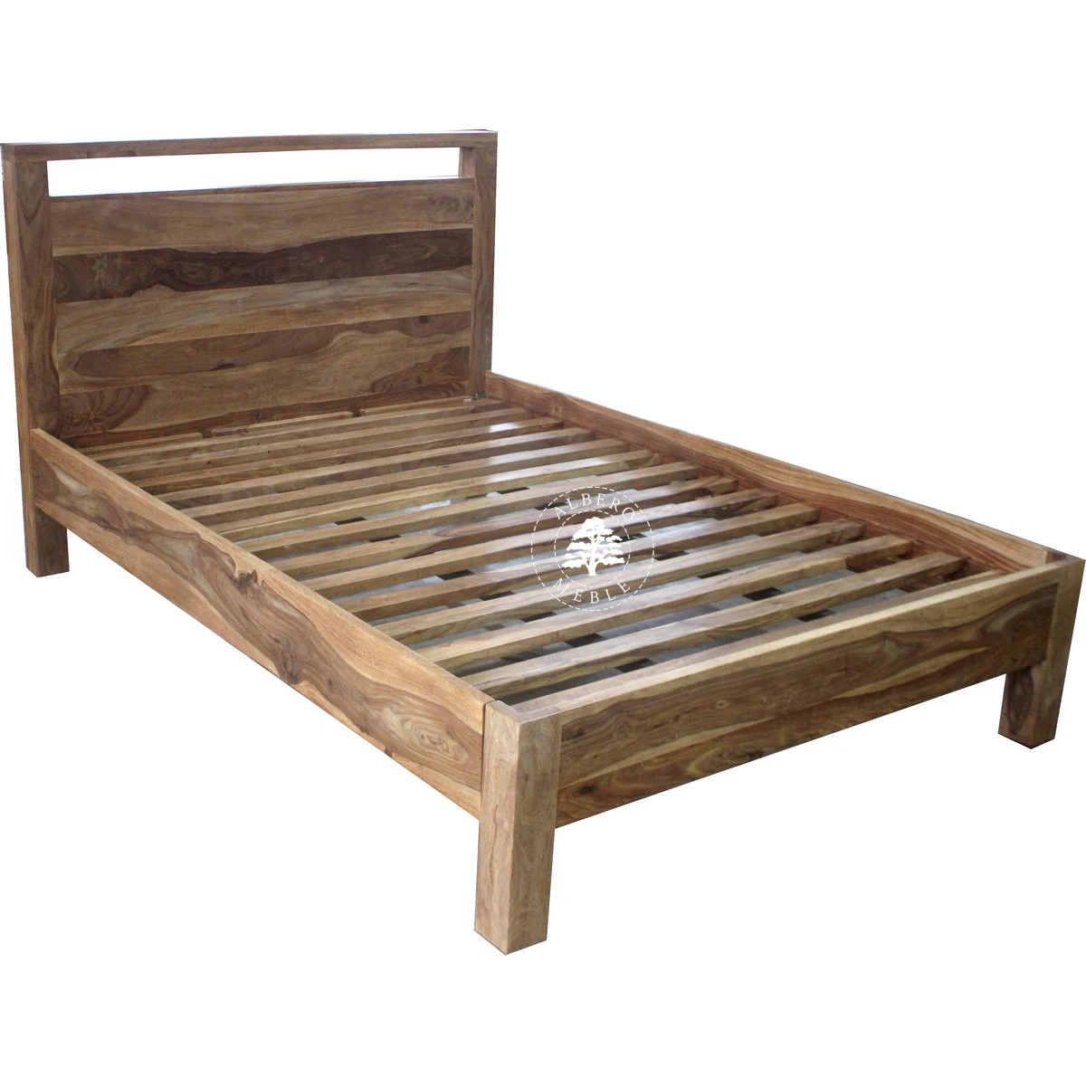 Łóżko Modern Cube z drewna palisandru