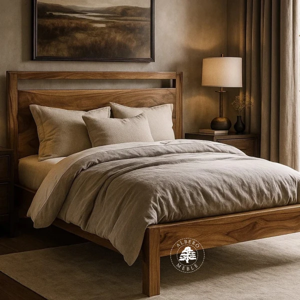 Łóżko Modern Cube z drewna palisandru