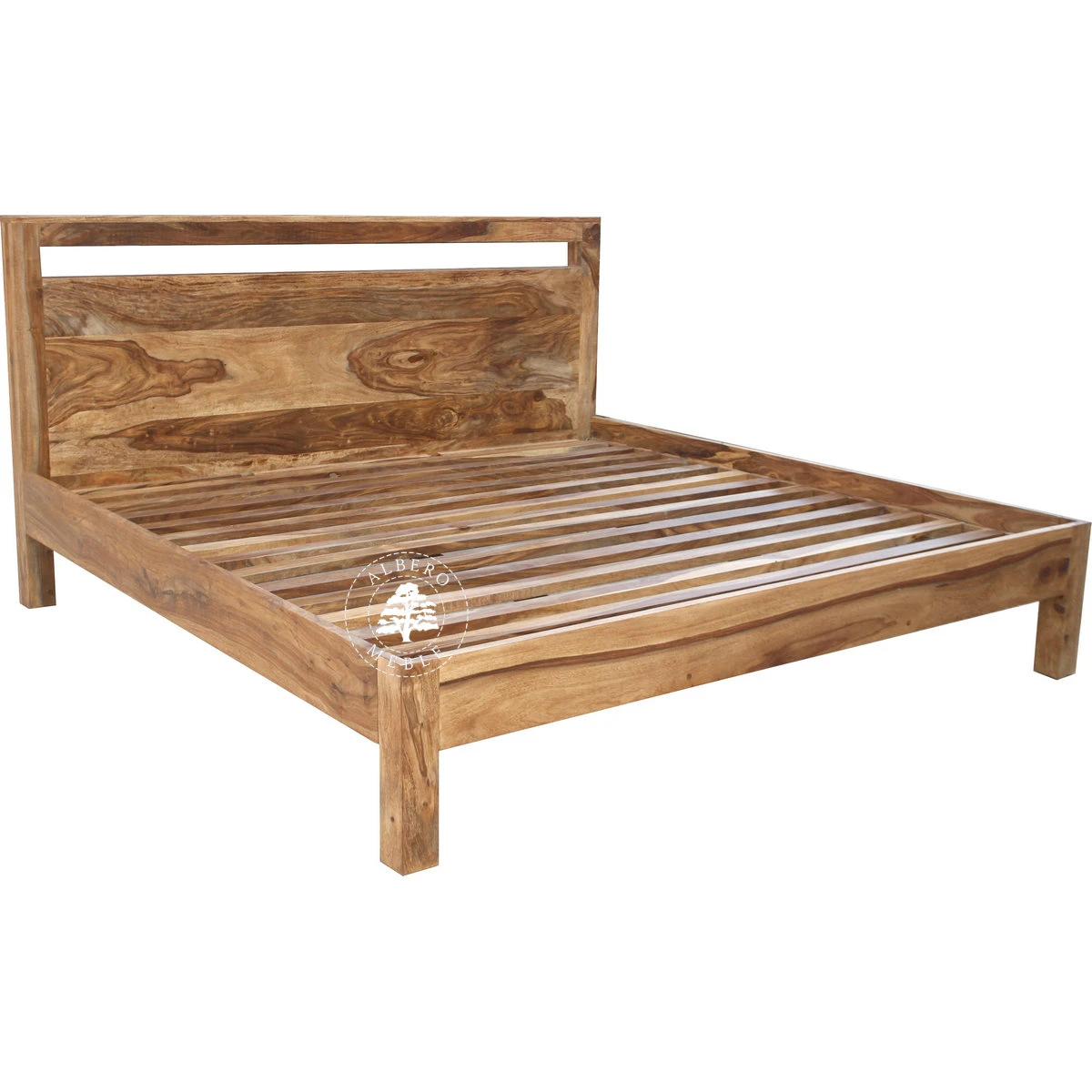 Łóżko Modern Cube z drewna palisandru