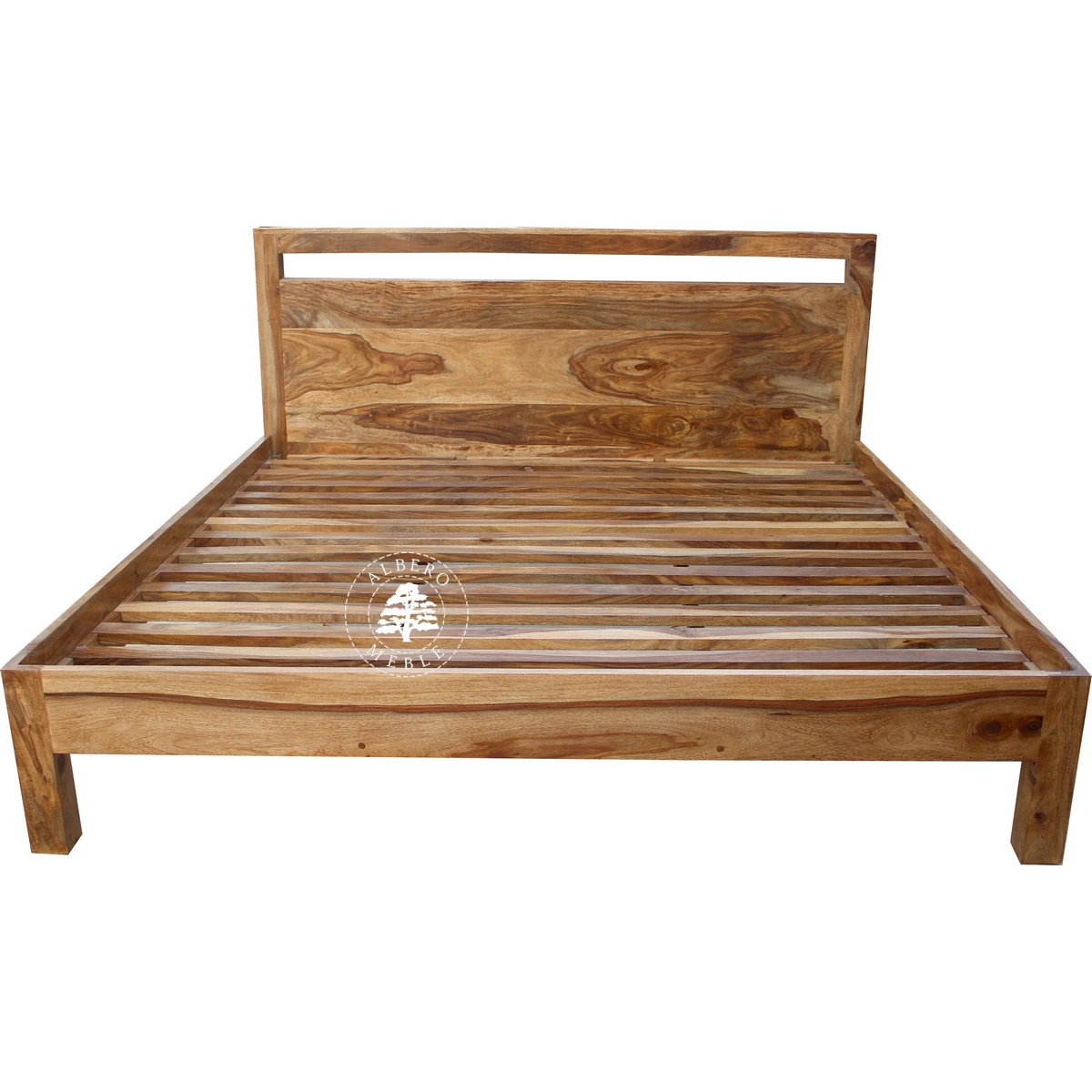 Łóżko Modern Cube z drewna palisandru