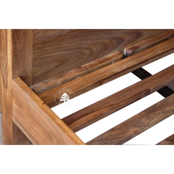 Łóżko Modern Cube z drewna palisandru