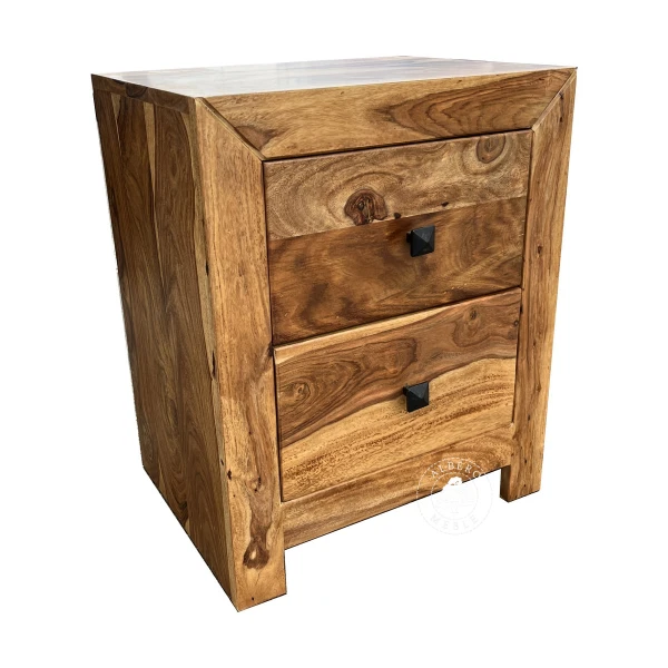 Szafka nocna drewniana z dwiema szufladami Modern Cube