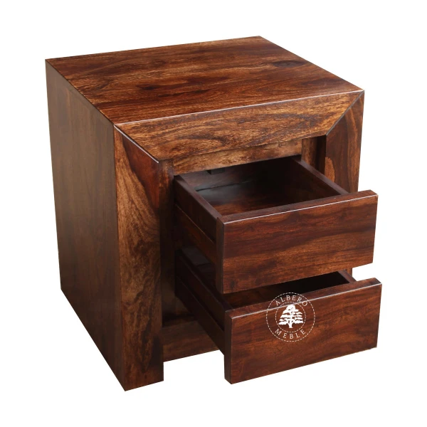 Duża szafka nocna z szufladami z drewna w nowoczesnym stylu