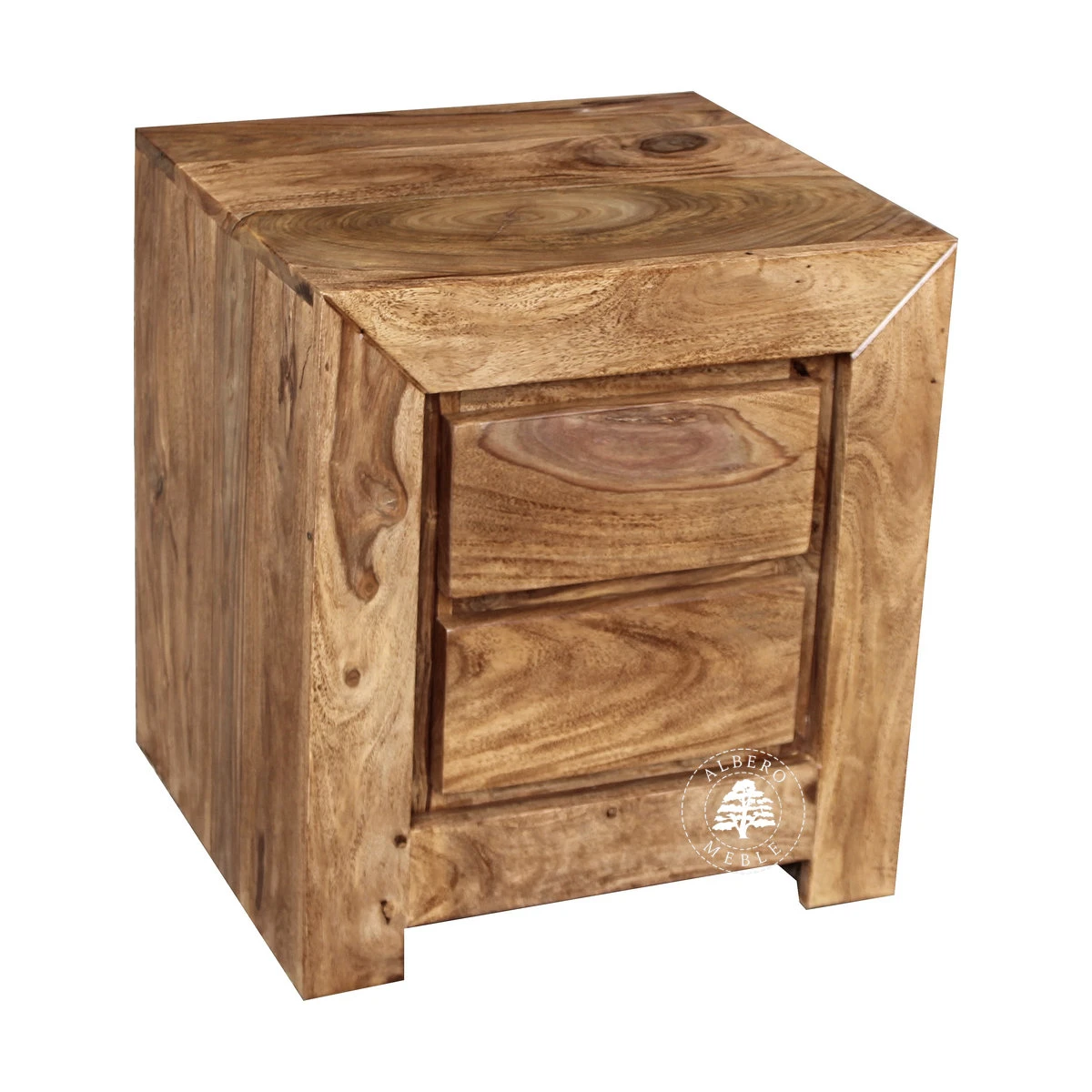 Duża szafka nocna z szufladami z drewna w nowoczesnym stylu