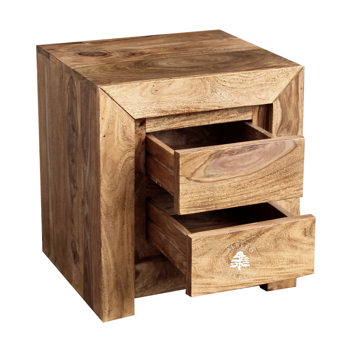 Duża szafka nocna z szufladami z drewna w nowoczesnym stylu