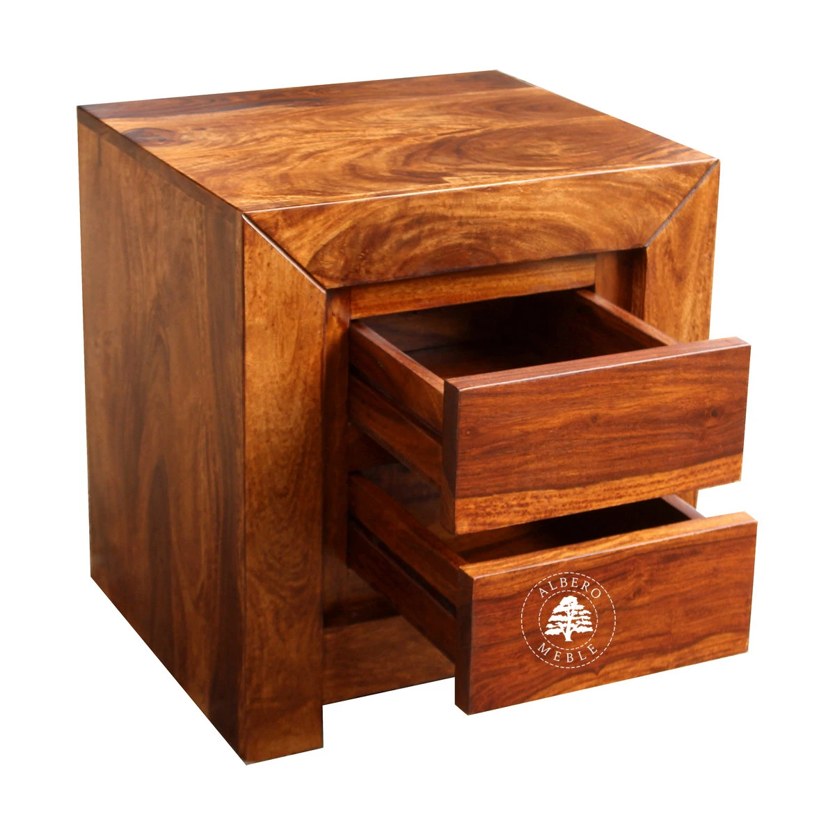 Duża szafka nocna z szufladami z drewna w nowoczesnym stylu