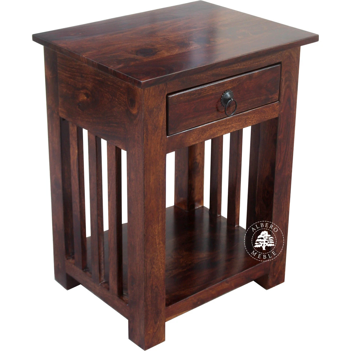 Wysoka stylizowana drewniana szafka nocna Albero