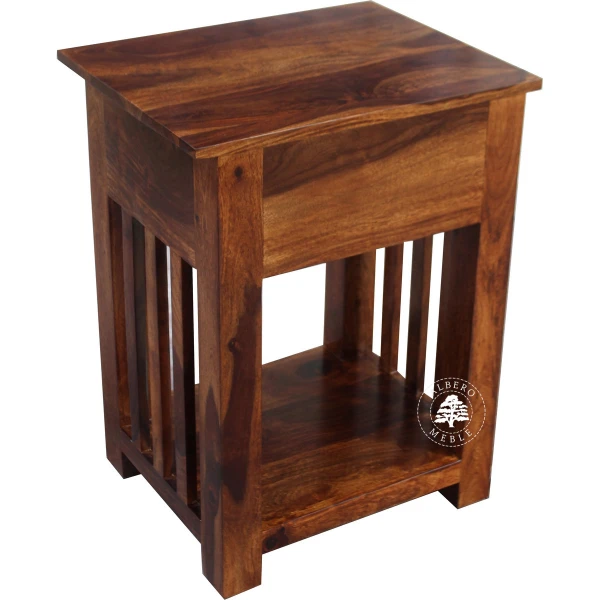 Wysoka stylizowana drewniana szafka nocna Albero