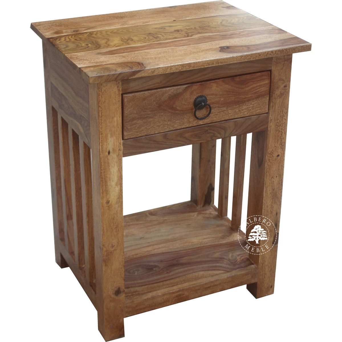 Wysoka stylizowana drewniana szafka nocna Albero