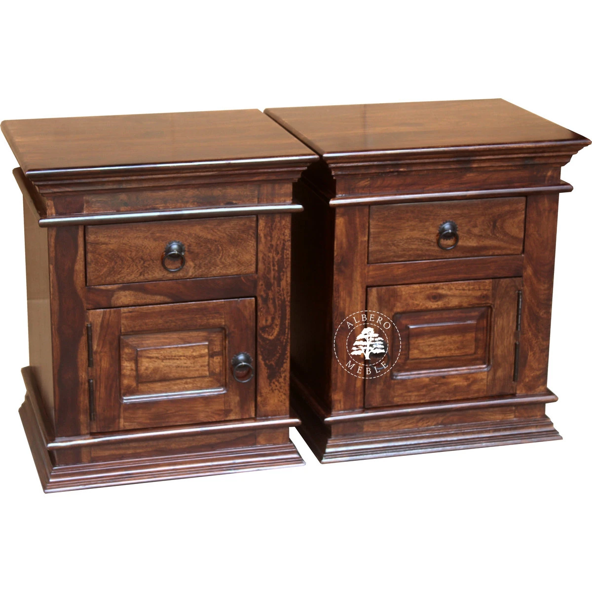 Tradycyjna szafka nocna Albero z ozdobnym gzymsem