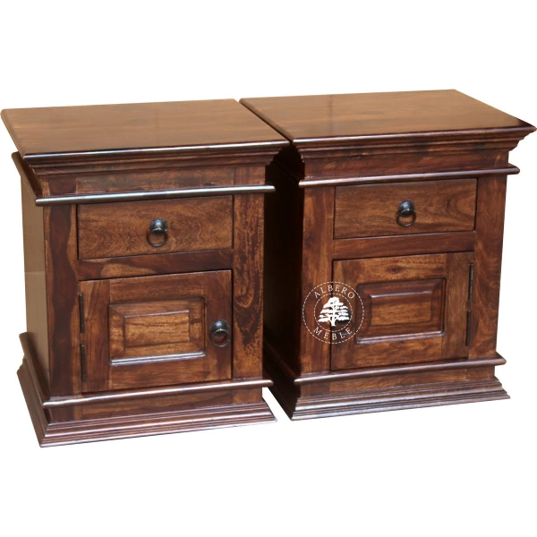 Tradycyjna szafka nocna Albero z ozdobnym gzymsem