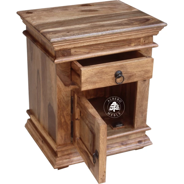 Tradycyjna szafka nocna Albero z ozdobnym gzymsem