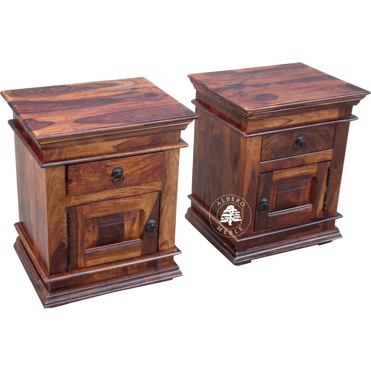 Tradycyjna szafka nocna Albero z ozdobnym gzymsem