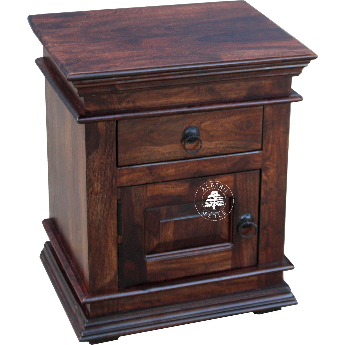 Tradycyjna szafka nocna Albero z ozdobnym gzymsem