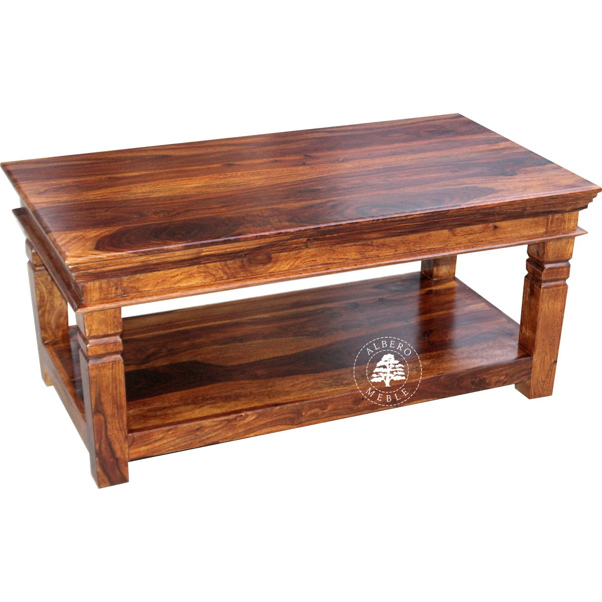 Stolik Albero z drewna litego na frezowanych nóżkach