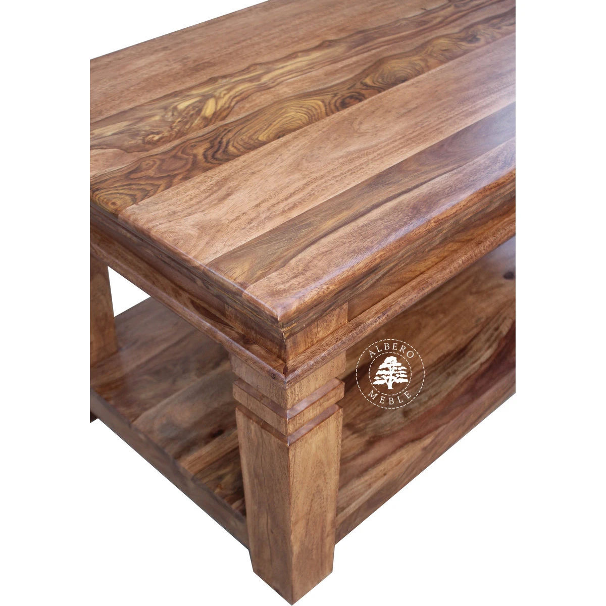 Stolik Albero z drewna litego na frezowanych nóżkach