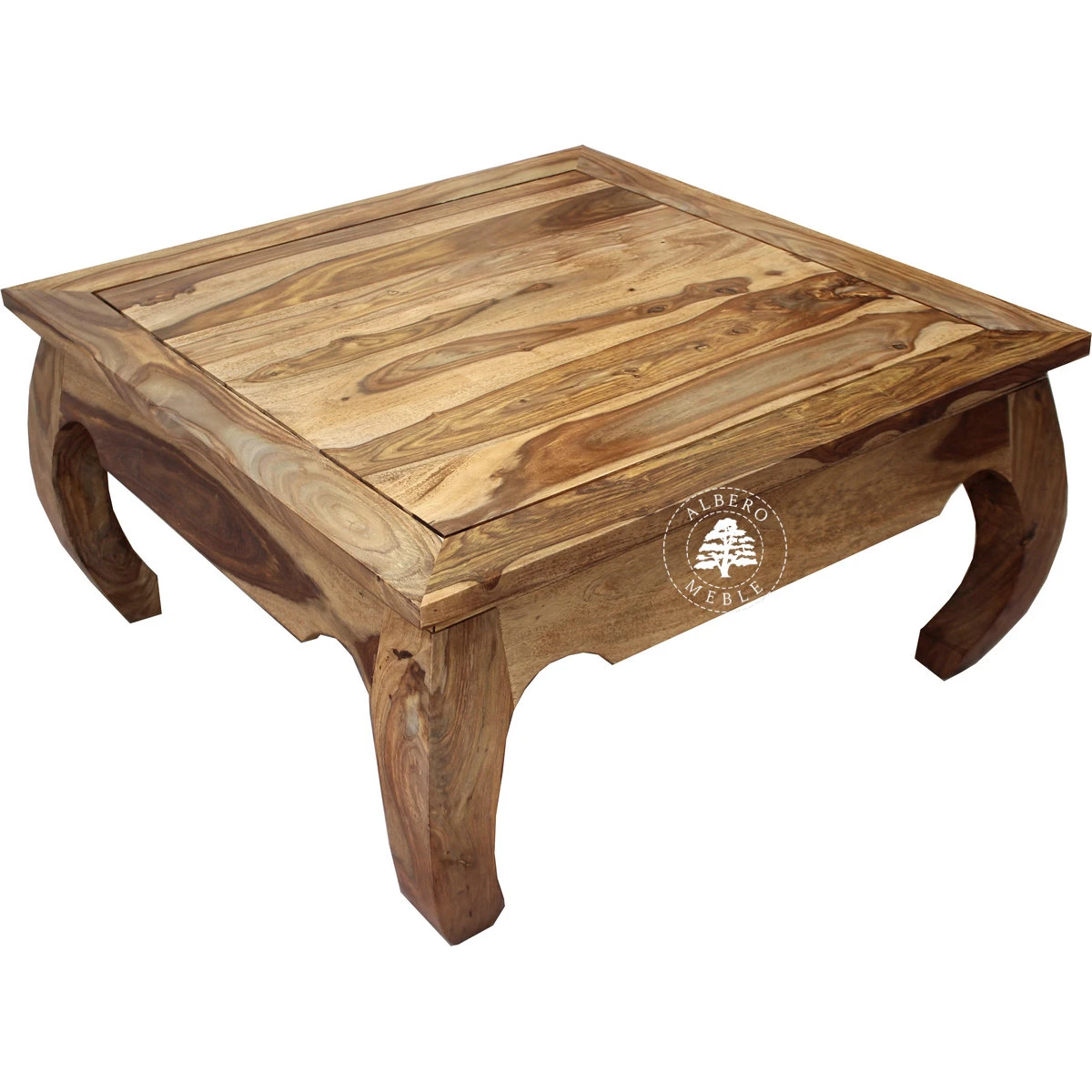 Kwadratowa ława opium z drewna palisander