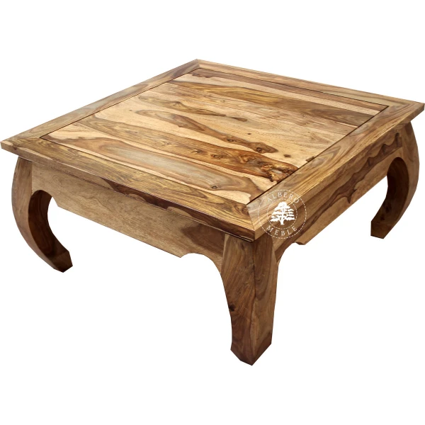 Kwadratowa ława opium z drewna palisander