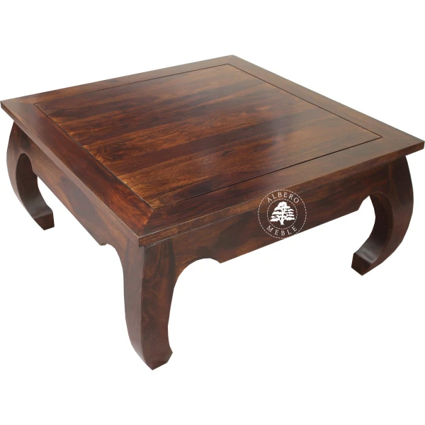 Kwadratowa ława opium z drewna palisander