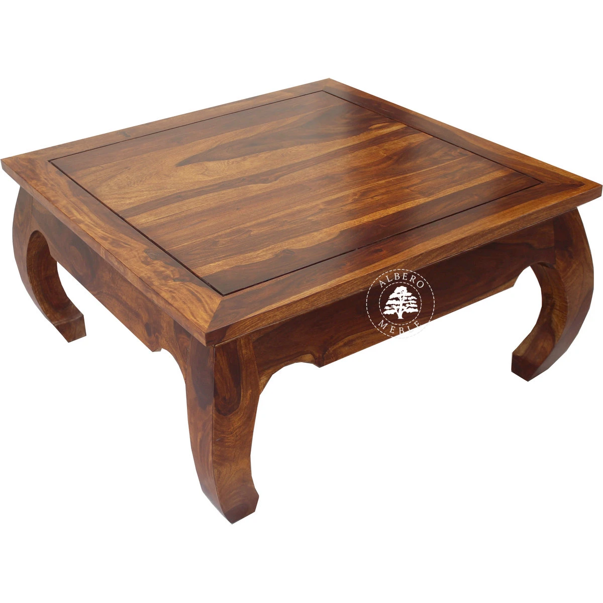 Kwadratowa ława opium z drewna palisander