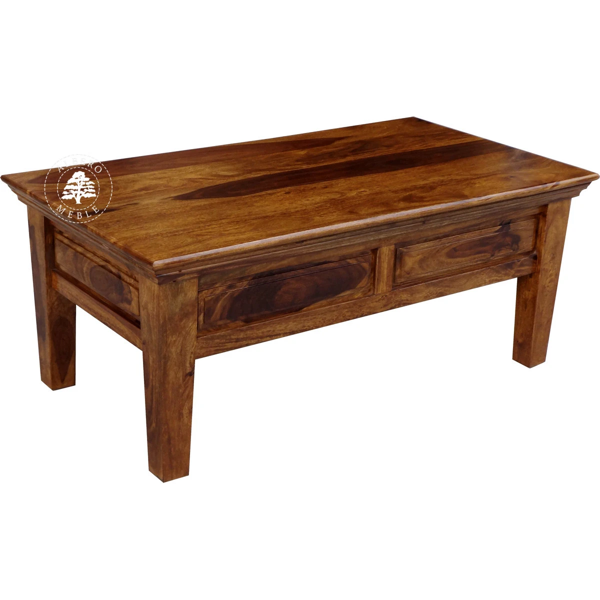 Ława drewniana Classic do salonu z dwiema szufladami