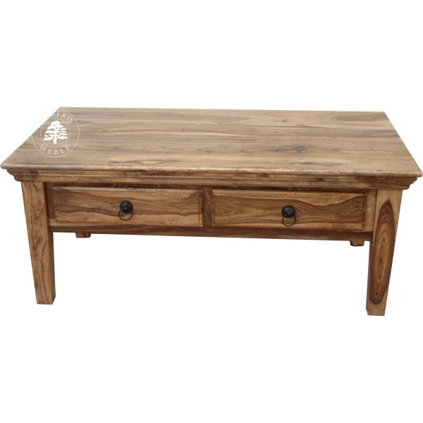 Ława drewniana Classic do salonu z dwiema szufladami