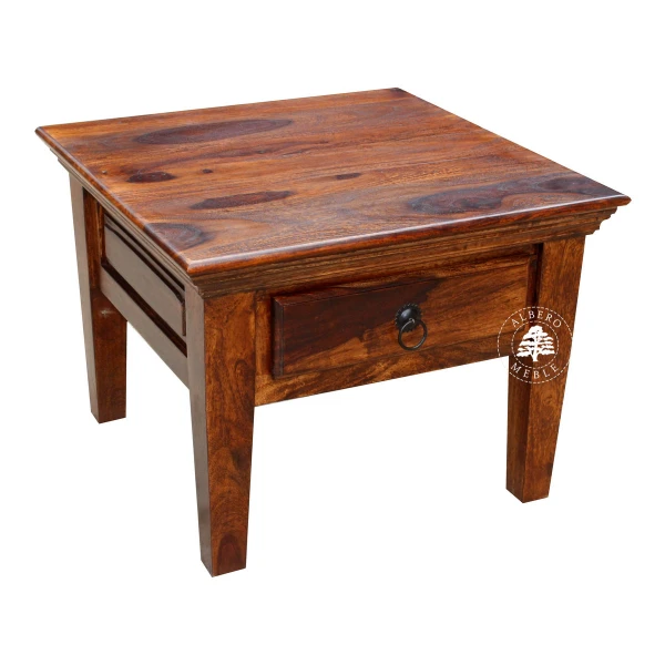 Mały klasyczny stolik kawowy z szufladą