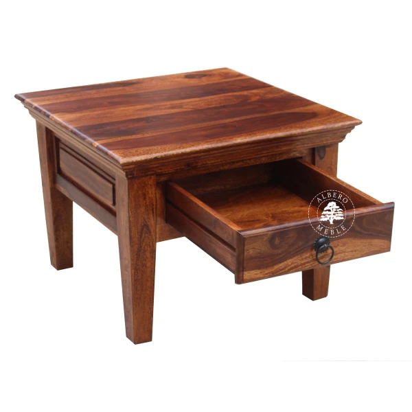 Mały klasyczny stolik kawowy z szufladą