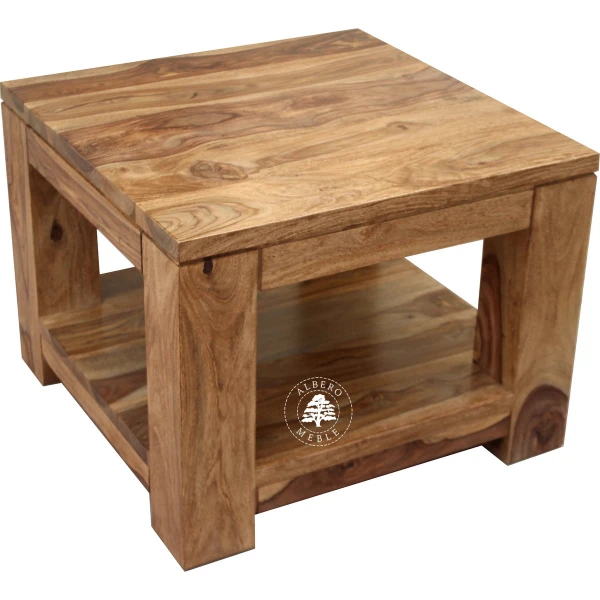 Nowoczesny stolik drewniany z dolną półką GOA