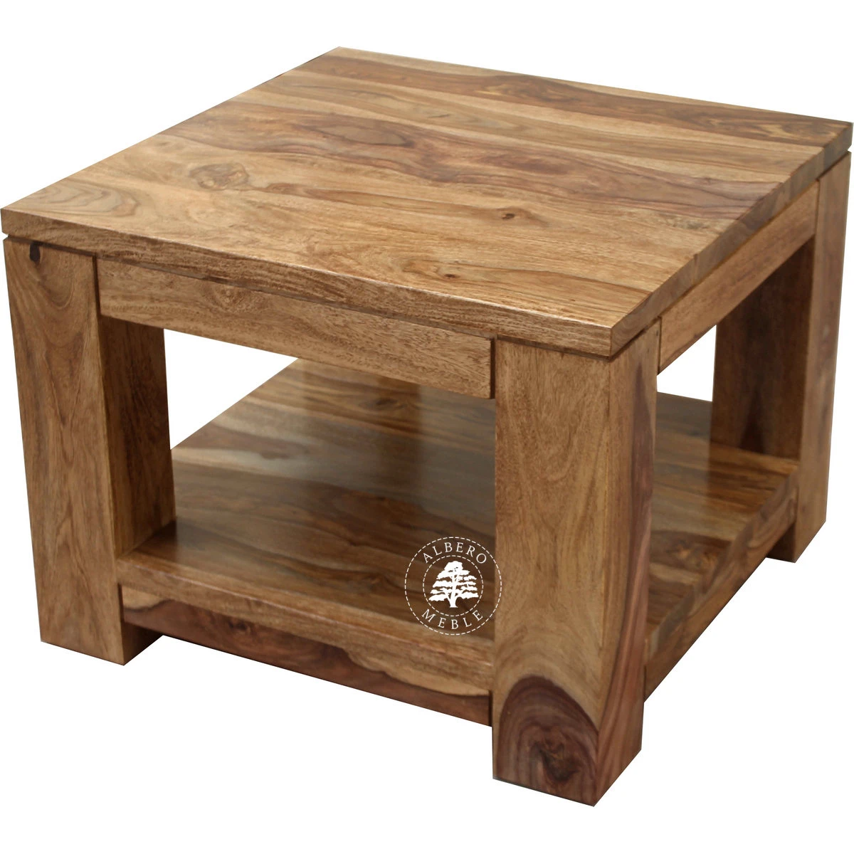 Nowoczesny stolik drewniany z dolną półką GOA