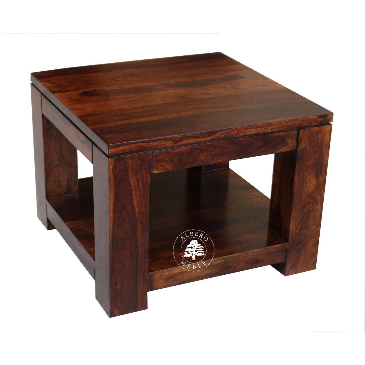 Nowoczesny stolik drewniany z dolną półką GOA