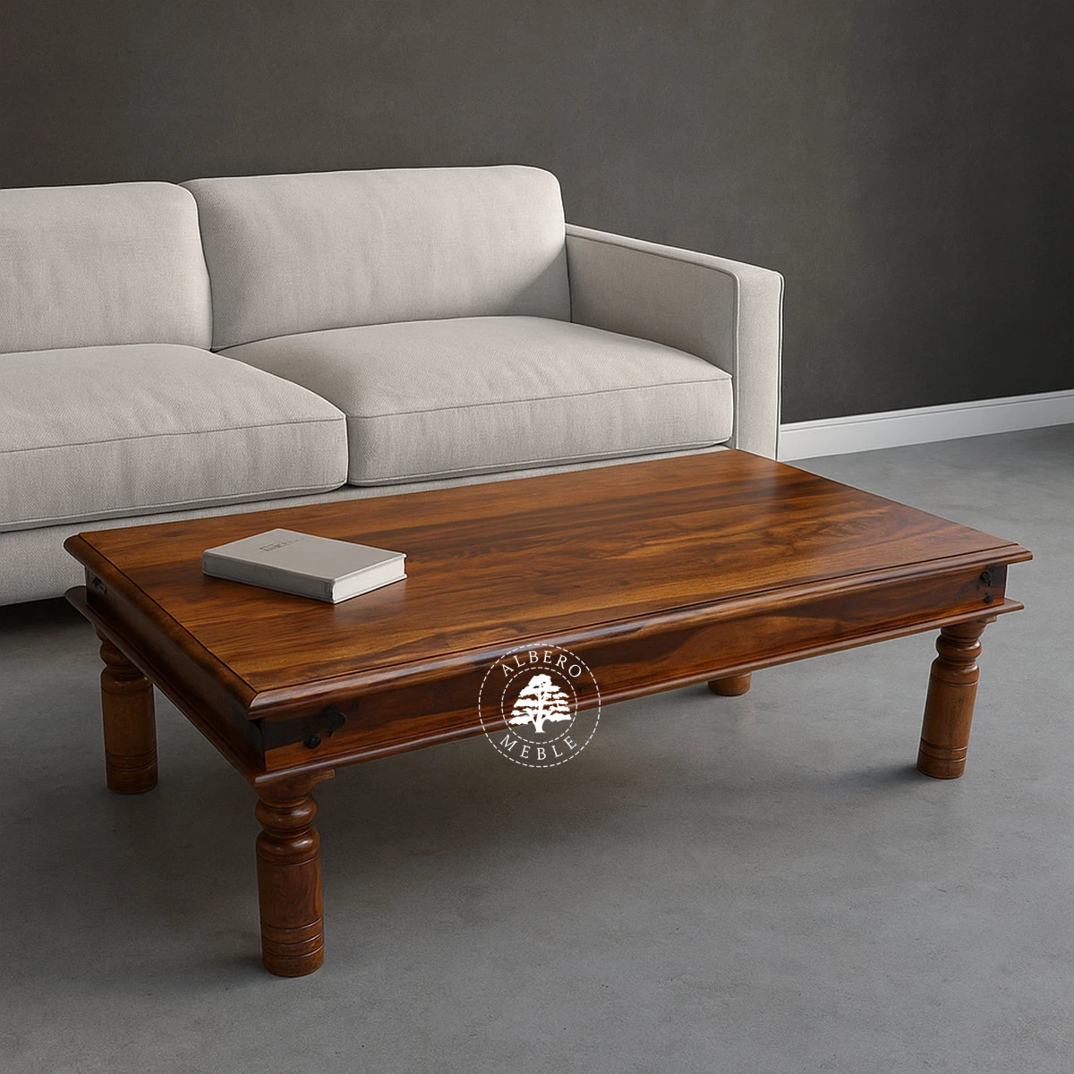 Ława wykonana z drewna litego