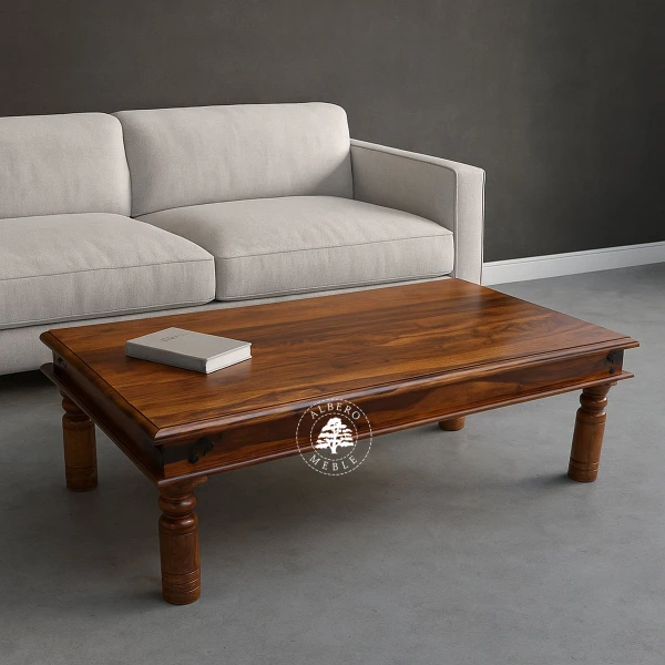 Ława wykonana z drewna litego